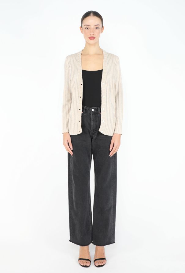 Hermès '70s Tonal Ribbed Cardigan - 3