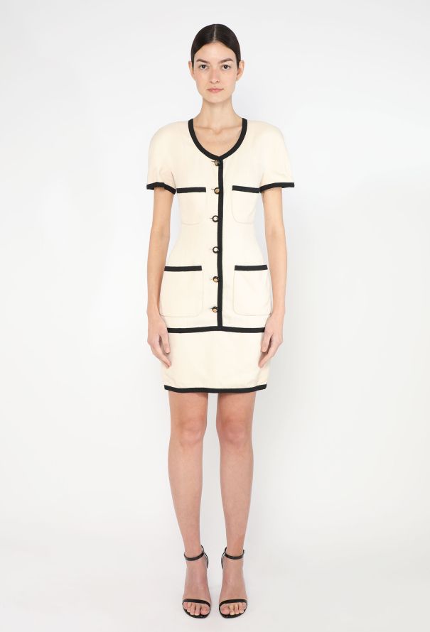 Chanel COLLECTOR S/S 1991 Bicolor 'CC' Dress - 3 Chanel COLLECTOR S/S 1991 Bicolor 'CC' Dress - 3