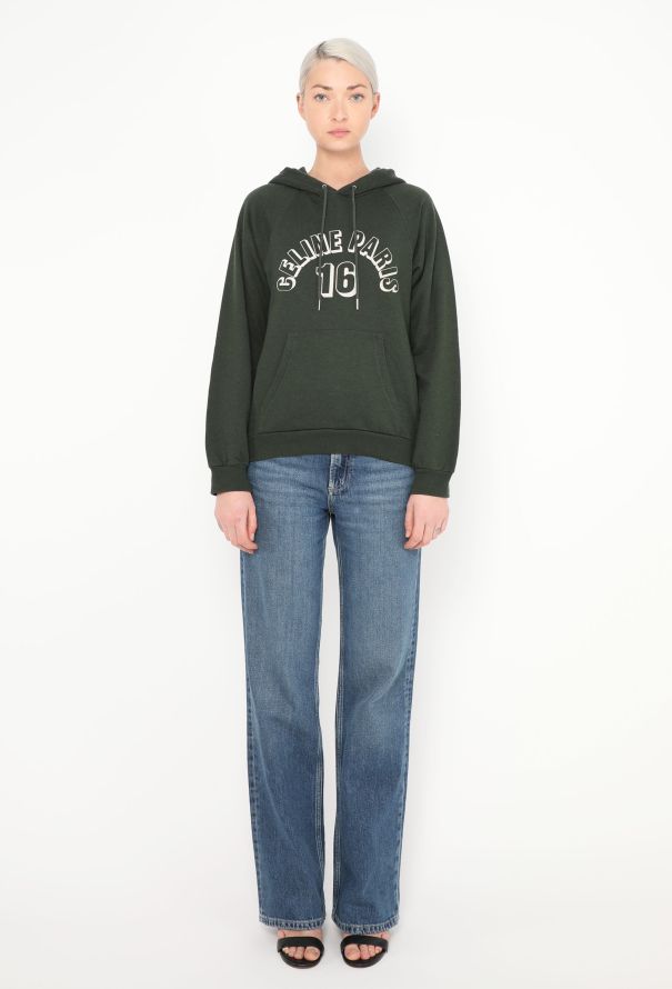 Céline 2021 Cashmere Varsity Hoodie Green - 2 Céline 2021 Cashmere Varsity Hoodie Green - 2