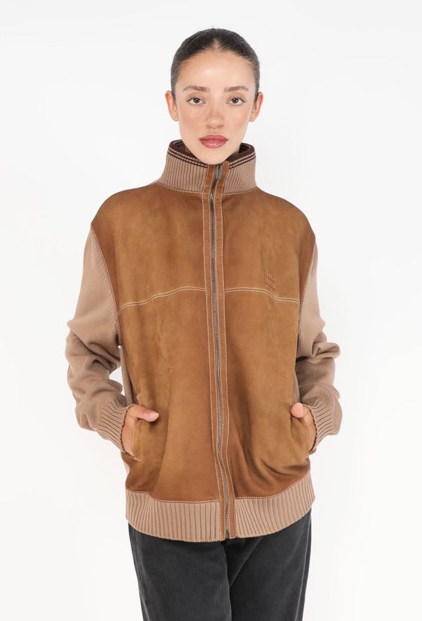 Miu Miu Suede Ribbed Bomber Jacket, F/W 2025 - 1