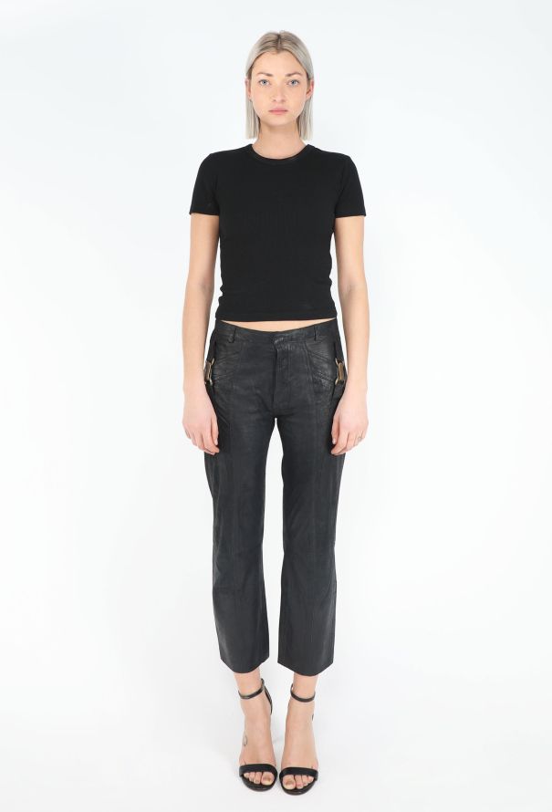 Balenciaga S/S 2001 Le Dix Leather Buckle Pants - 1