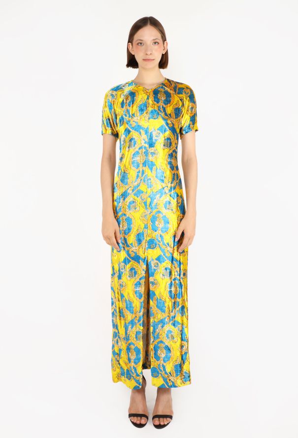Dries Van Noten Ottoman Printed Velvet Dress, 1997 - 1