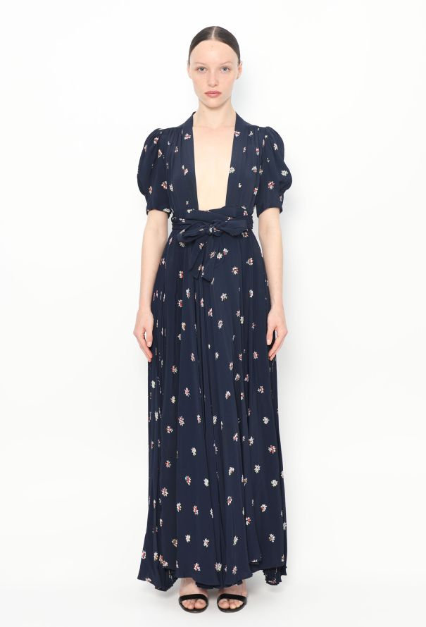 Ossie Clark COLLECTOR '70s 'Bridget' Crêpe Wrap Dress - 1