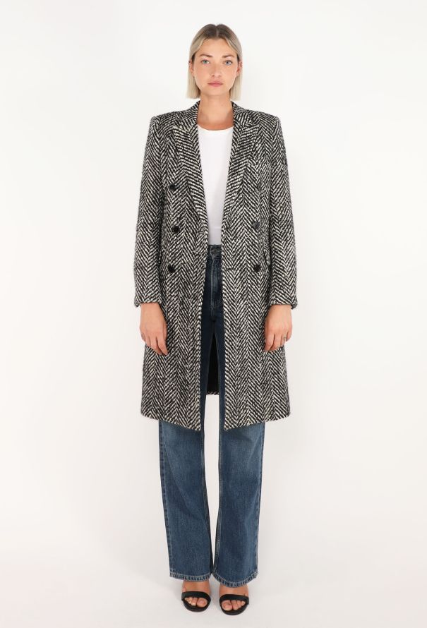 Saint Laurent Chevron Double-Breasted Coat, Pre-Fall 2014 - 1