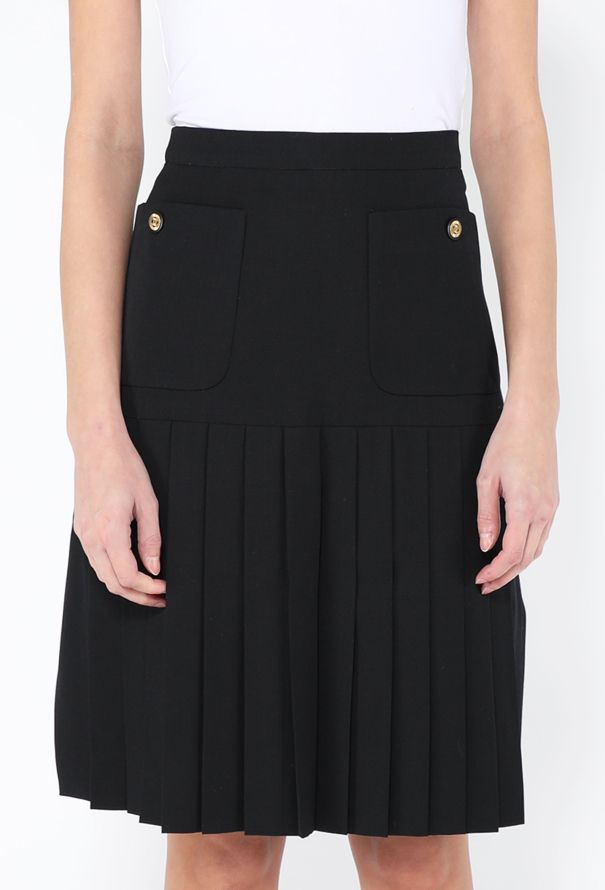 Chanel '80s Wool Pleated Skirt - 3