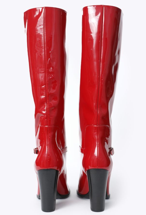 Saint Laurent 2014 Patent Knee-High Boots - 4