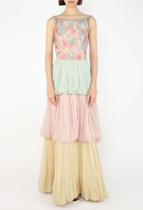 Chanel Couture Hand-Embroidered Chiffon Gown, 1978 - 3