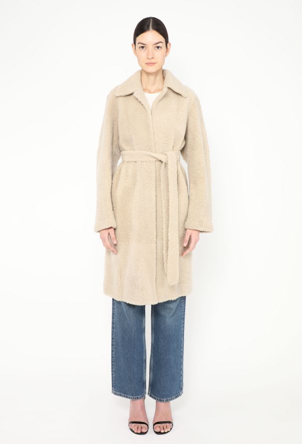 Céline Teddy Shearling Belted Coat - 4 Céline Teddy Shearling Belted Coat - 4