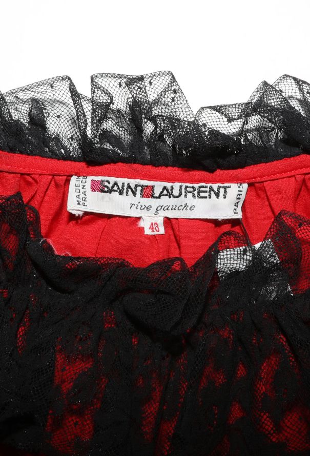 Saint Laurent STUNNING 1977 Chantilly Lace Gitane Dress - 6
