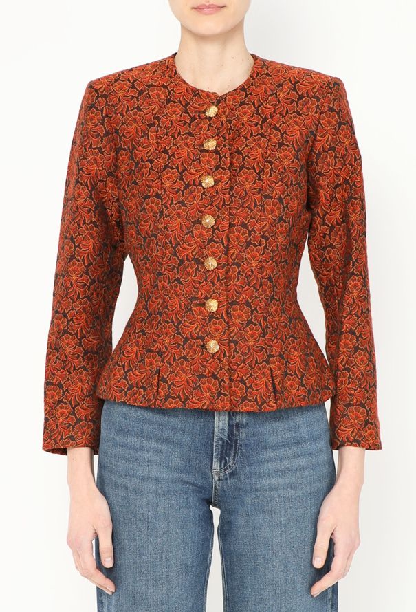 Saint Laurent Campaign F/W 1991 Embossed Floral Jacket - 1