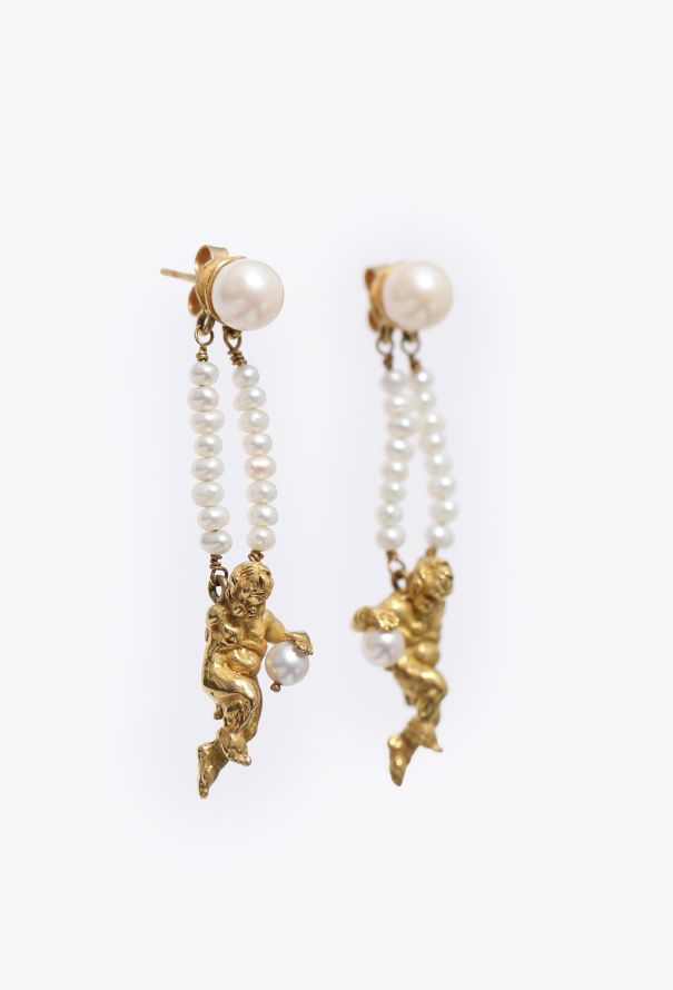 Modern Fine Jewelry Germano Gioielleria 18k Yellow Gold & Pearl Earrings - 4 Modern Fine Jewelry Germano Gioielleria 18k Yellow Gold & Pearl Earrings - 4