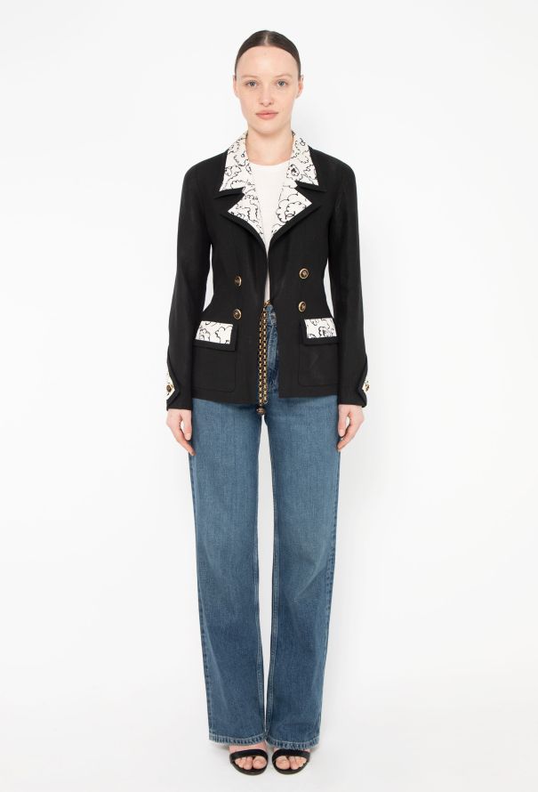 Chanel ICONIC S/S 1993 Graphic Trim 'CC' Blazer - 3 Chanel ICONIC S/S 1993 Graphic Trim 'CC' Blazer - 3