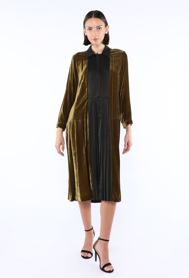 Dries Van Noten Velvet Pleated Dress, 2020 - 2