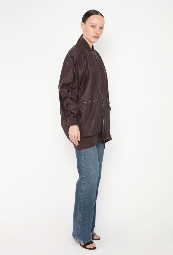 Fendi S/S 2019 Perforated Leather Bomber Jacket - 5 Fendi S/S 2019 Perforated Leather Bomber Jacket - 5