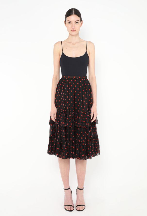 Saint Laurent Vintage Ruffled Chiffon Skirt - 3