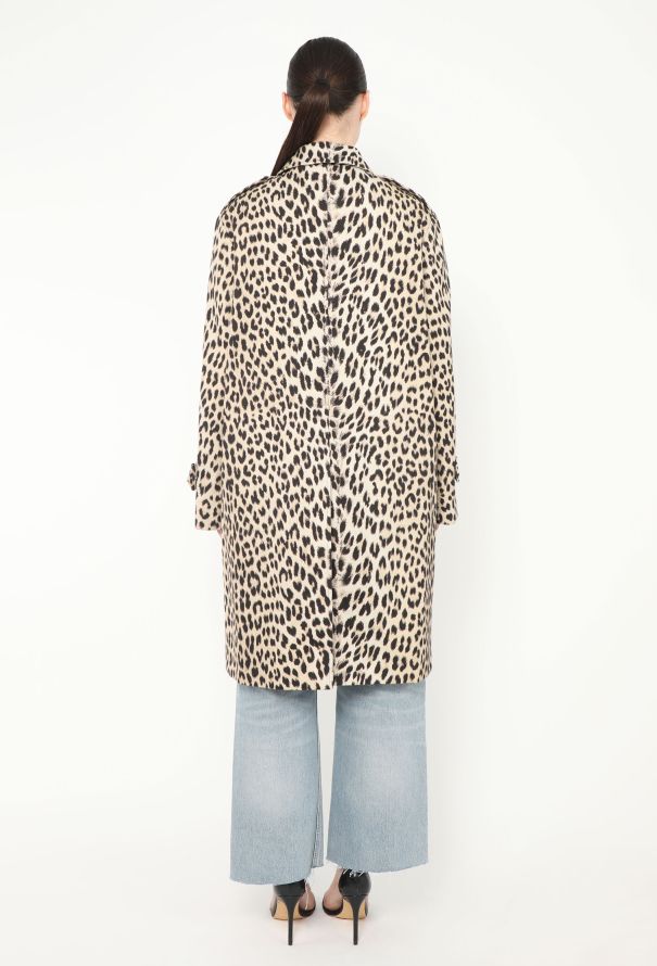 Céline S/S 2019 Leopard Print Denim Trench - 6