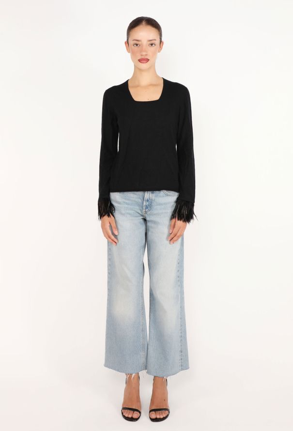 Gucci Feather Trim Cashmere Top, 2003 - 2