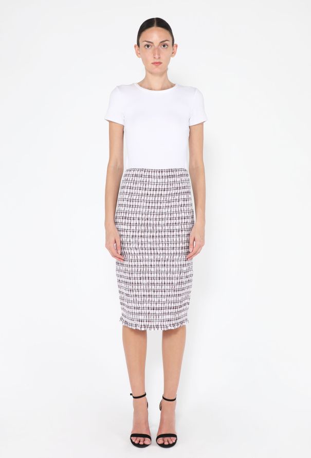 Prada Gingham Smocked Cotton Skirt, 2024 - 1