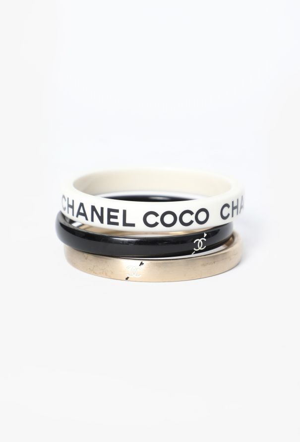 Chanel S/S 2007 Set of 3 Logo Bangles - 3