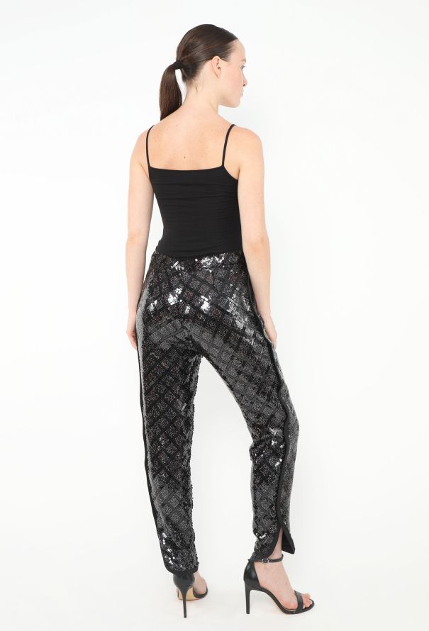 Chanel 2004 Quilted Sequin Silk Pants - 4