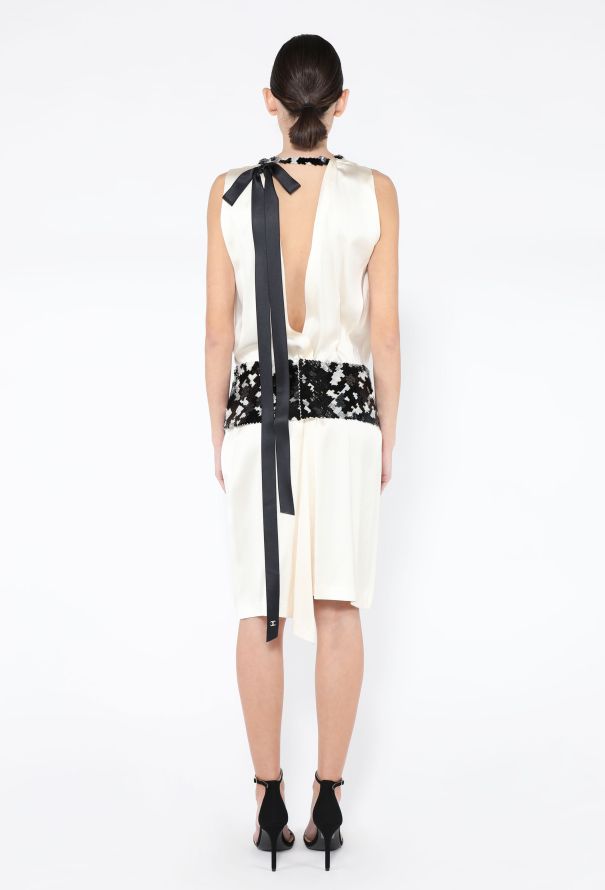 Chanel F/W 2002 Sequin Belted Silk Dress - 5
