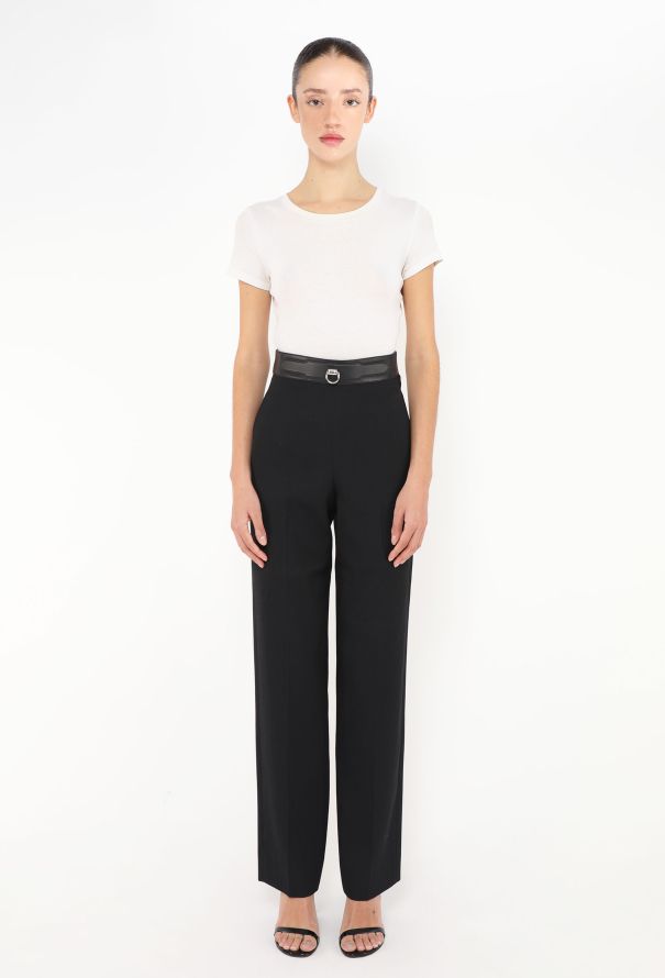 Hermès F/W 2021 Leather Trim Trousers - 1