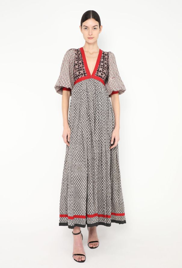 World Treasures Vintage Block Print Floral Dress - 1