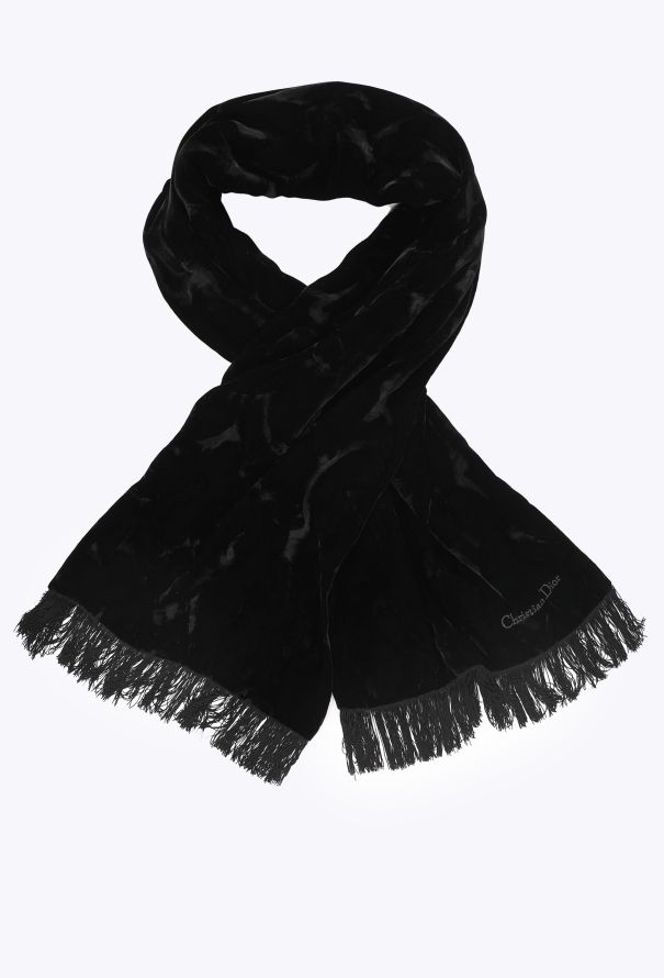 Dior Vintage Jacquard Velvet Scarf - 2