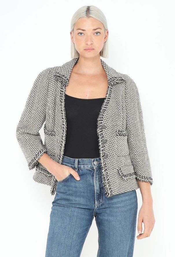 Chanel Haute Couture 2008 Chevron Tweed Jacket - 1