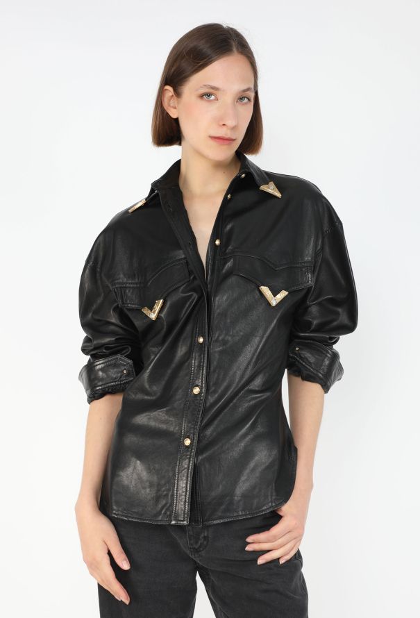 Gianni Versace Western Leather Overshirt, F/W 1992 - 5