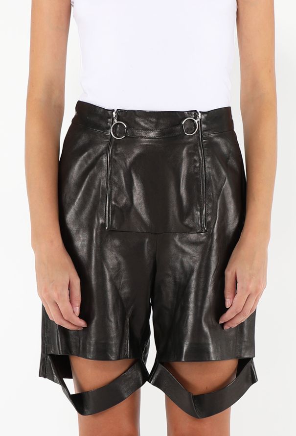 Saint Laurent S/S 2010 Leather Zip Mini Shorts - 3