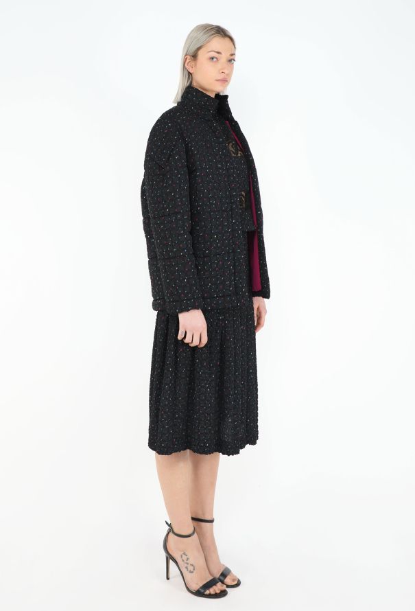 Chloé RARE Fall 1996 Printed Lace Dress Ensemble - 6