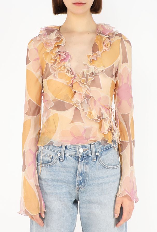 Dior Ruffled Silk Wrap Blouse, 2003 - 3