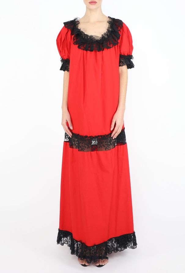 Saint Laurent STUNNING 1977 Chantilly Lace Gitane Dress - 3