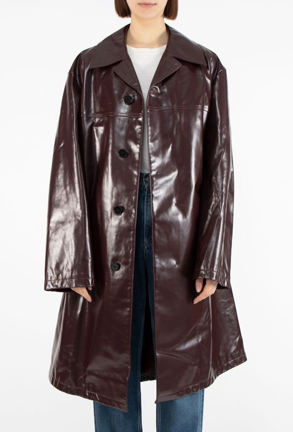 Jil Sander S/S 2025 Patent Calfskin Duster Coat - 3