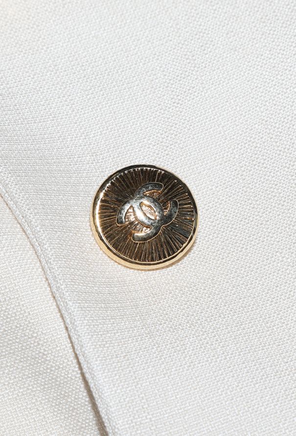 Chanel Vintage Notched Silk 'CC' Jacket - 7