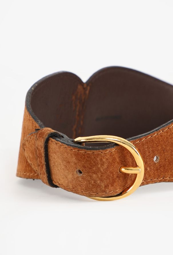 Saint Laurent Studded Suede Belt, Attributed to 1990s YSL - 5