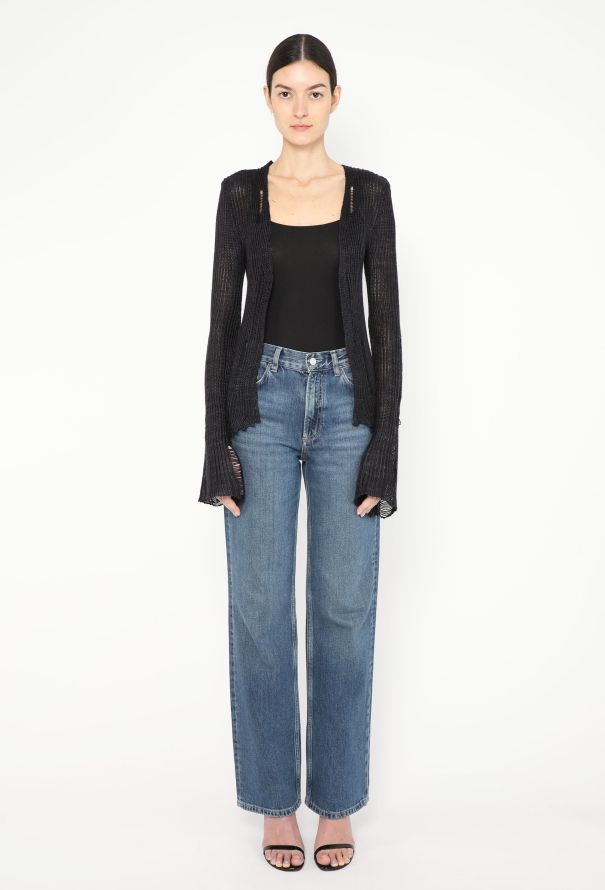 Rodarte Distressed Silk Hand-Knit Cardigan - 3 Rodarte Distressed Silk Hand-Knit Cardigan - 3