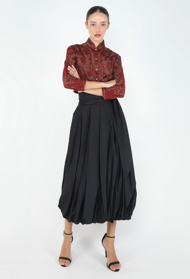 Romeo Gigli Callaghan 1988 Silk Damask Blouse - 6