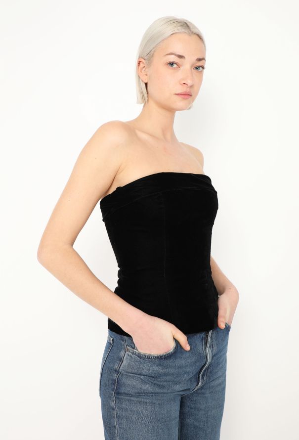 Saint Laurent 1991 Velvet Bustier Top - 2 Saint Laurent 1991 Velvet Bustier Top - 2