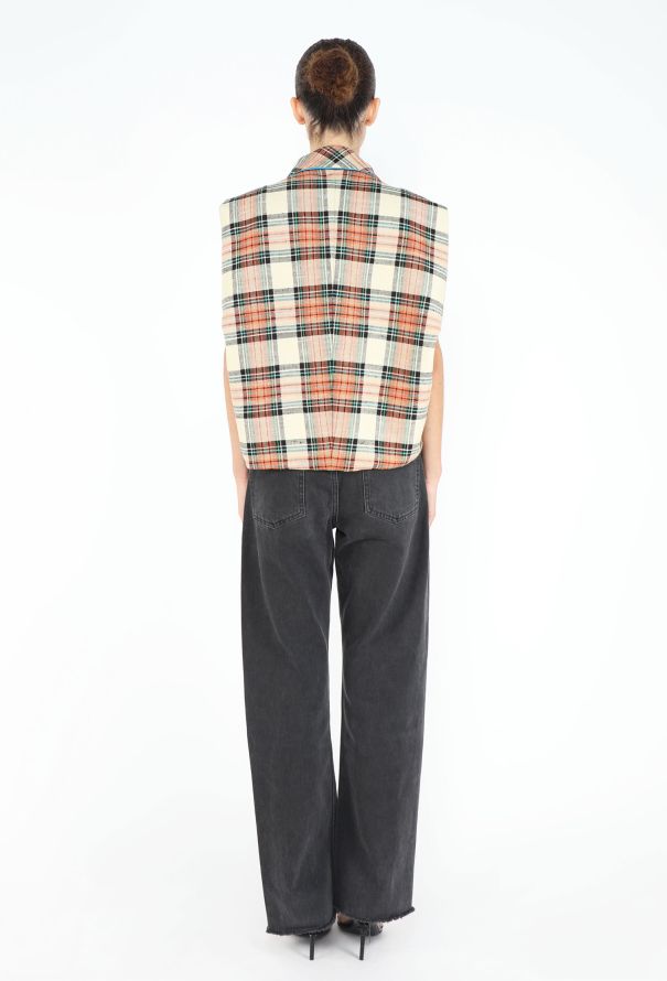 Balenciaga 2008 Tartan Peplum Vest - 5