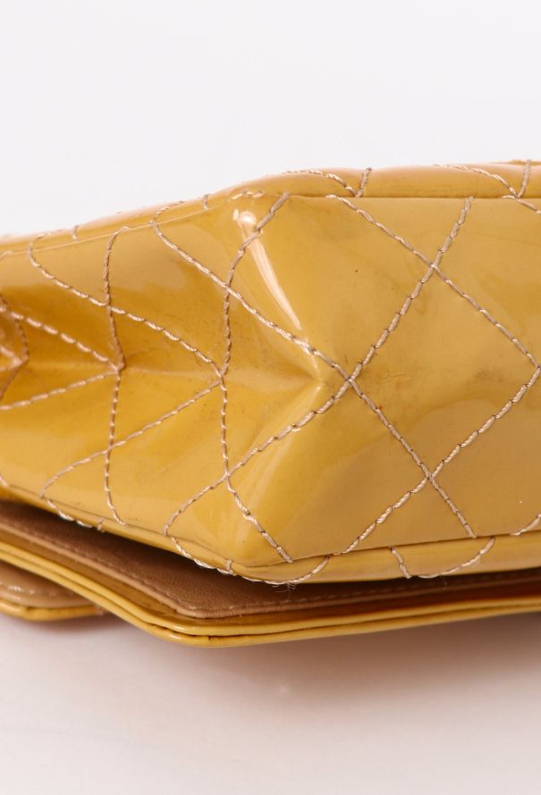 Chanel Yellow Patent Double Flap Bag - 9 Chanel Yellow Patent Double Flap Bag - 9