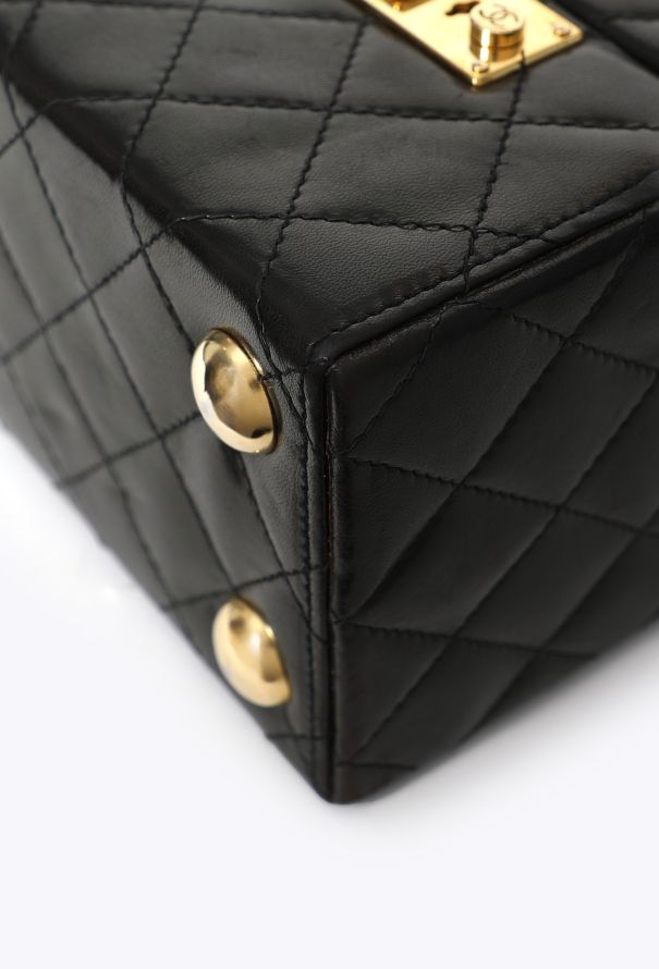 Chanel Vintage Quilted Vanity Case Tote Bag - 11