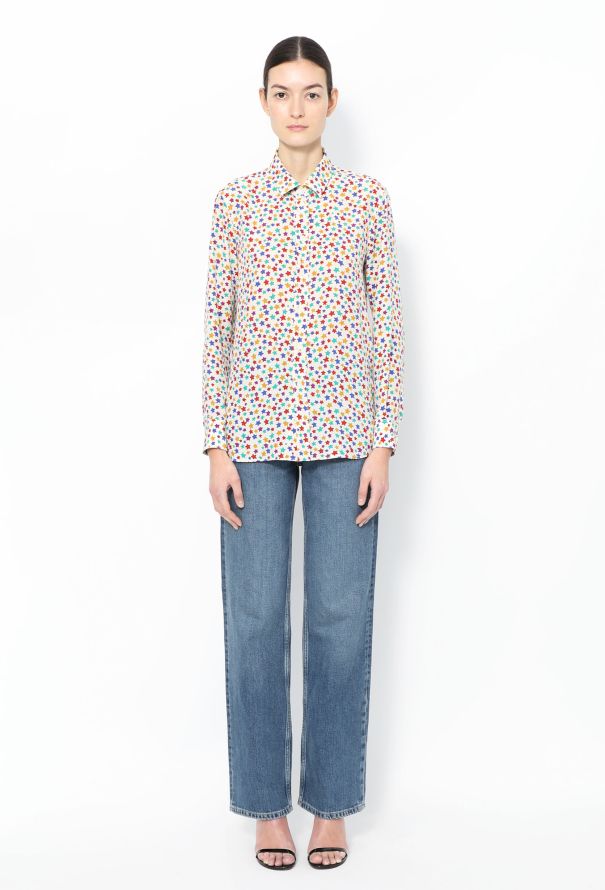 Saint Laurent Star Print Silk Blouse, 2015 - 3
