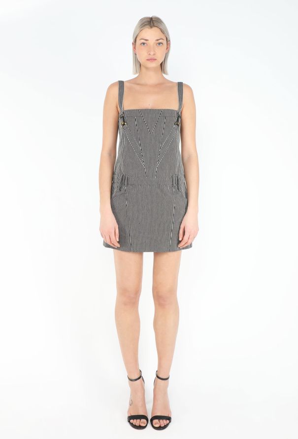 Balenciaga ICONIC S/S 2001 Le Dix Pinstripe Dress - 3