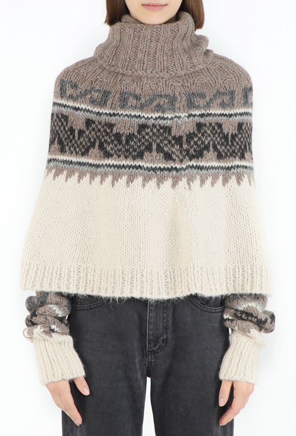 Hermès 2006 Alpaga Knit Poncho & Arm Warmers - 2