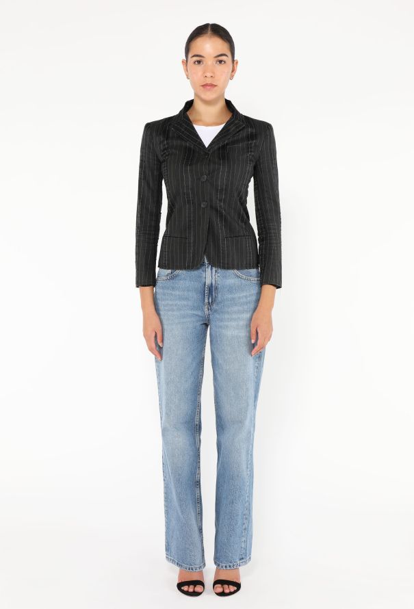 Chanel S/S 2003 Pinstripe Blazer - 3