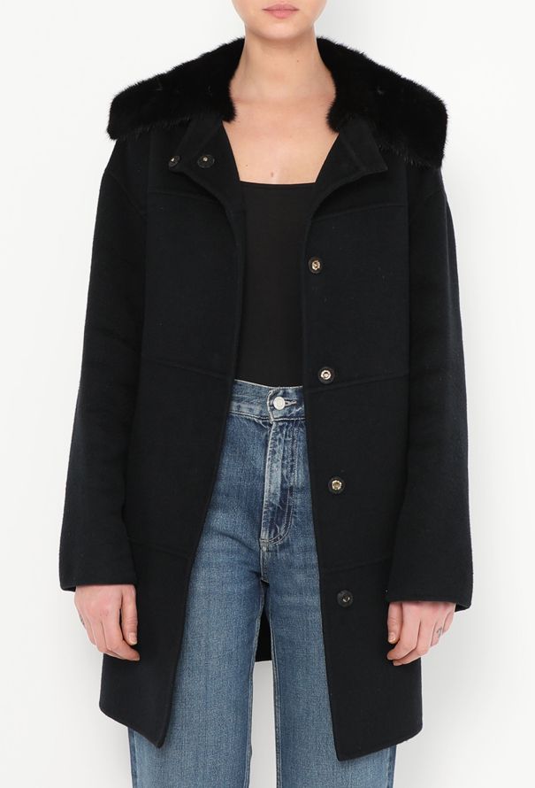 Prada Mink Fur Trim Peacoat - 1