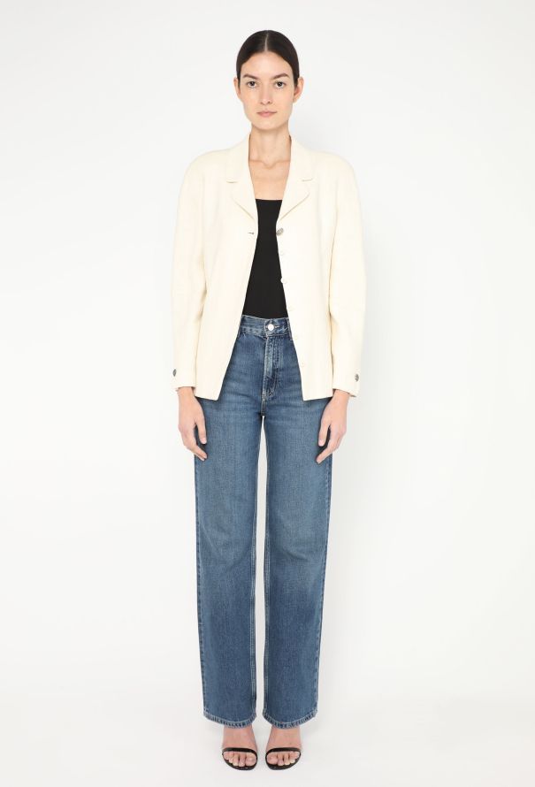 Chanel 1998 Linen 'CC' Button Jacket - 3 Chanel 1998 Linen 'CC' Button Jacket - 3