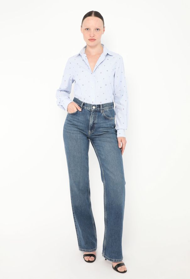 Céline Embroidered Pinstripe Shirt - 2 Céline Embroidered Pinstripe Shirt - 2